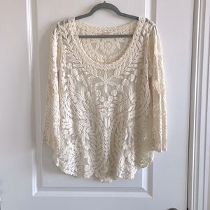 Long sleeve sheer top